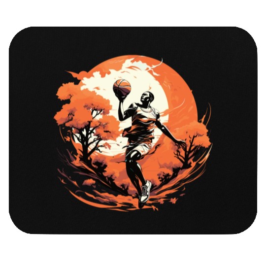 Basketball Player Training Against the Sunset Mouse Pads