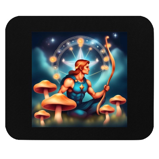 Sagittarius zodiac sign with mushrooms Mouse Pads