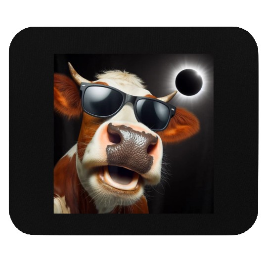 Funny Solar Eclipse Wearing Glasses Mouse Pads