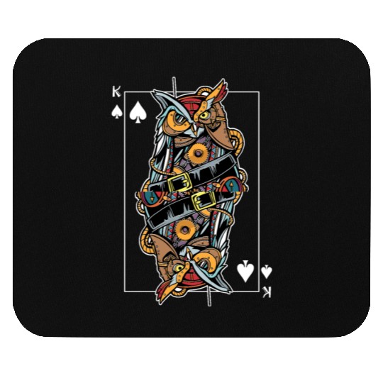 Eagle Owl Steampunk Card Game King of Spades Poker Mouse Pads