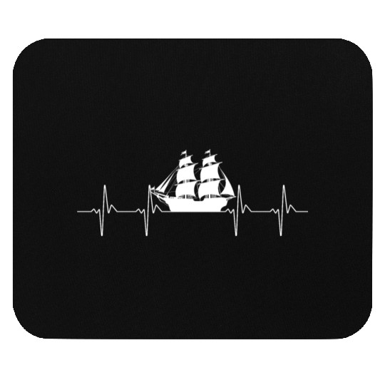 Piratet Ship Heartbeat Graphic Mouse Pads