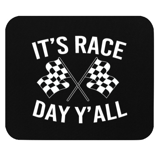 Drag Racing Racetrack Checkered Flag Race Day Mouse Pads