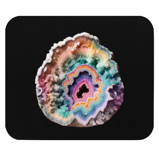 Fantasy Pastel Rainbow Geo Stone Crystal Mouse Pads