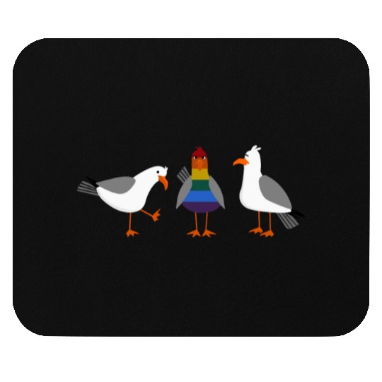 Seagull LGBT Gay Lesbian Rainbow Flagge Mouse Pads
