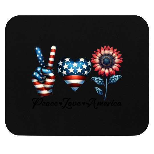 Peace Love America Mouse Pads