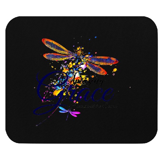Amazing Grace Dragonfly splatter Mouse Pads