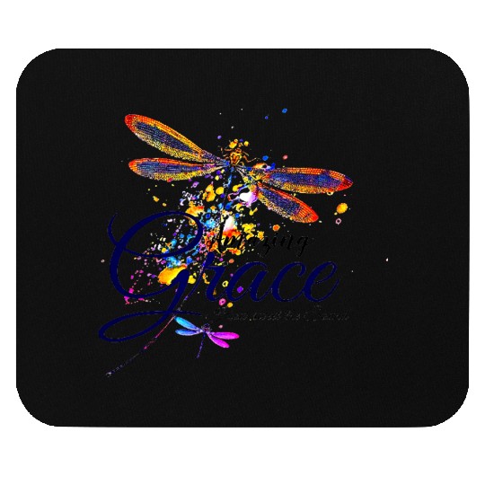 Amazing Grace Dragonfly splatter Mouse Pads