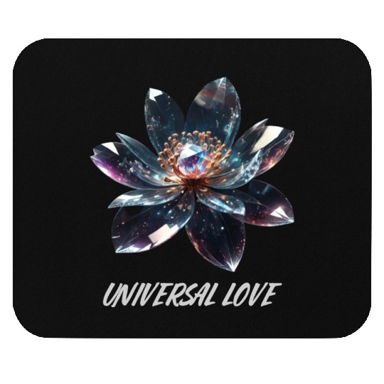 Cosmic Crystal Glass Flower "UniversalLove" Mouse Pads