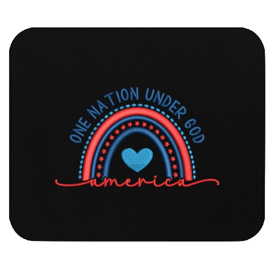 One Nation Under God Rainbow Embroidery Effect Mouse Pads