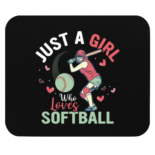 Just A Girl Who Loves Softball Team Baseball Mouse Pads