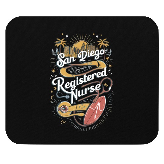 San Diego Registered Nurse Skyline Graphic Art Mouse Pads