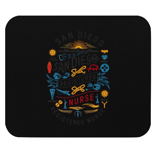 San Diego Registered Nurse Skyline Tribute Graphic Mouse Pads