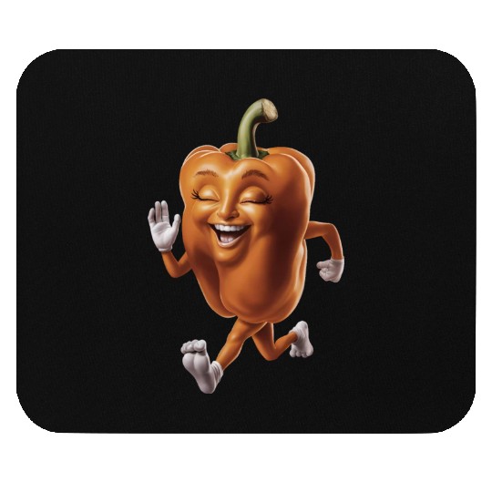 Orange Bell Pepper Running Realistic Mouse Pads