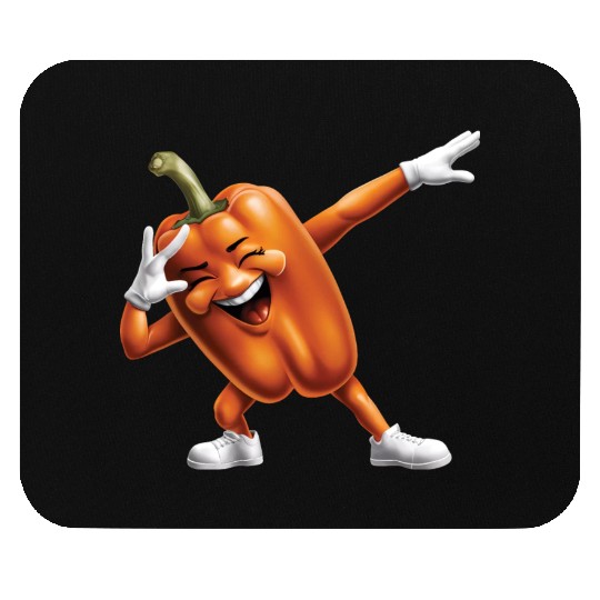 Orange Bell Pepper Dabbing Realistic Mouse Pads
