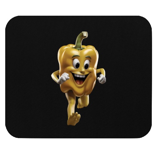 Yellow Bell Pepper Running Realistic Mouse Pads
