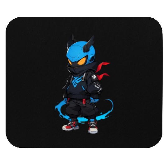 Blue dragon ninja robot Mouse Pads