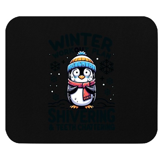 Winter Workout Plan Cute Penguin Mouse Pads