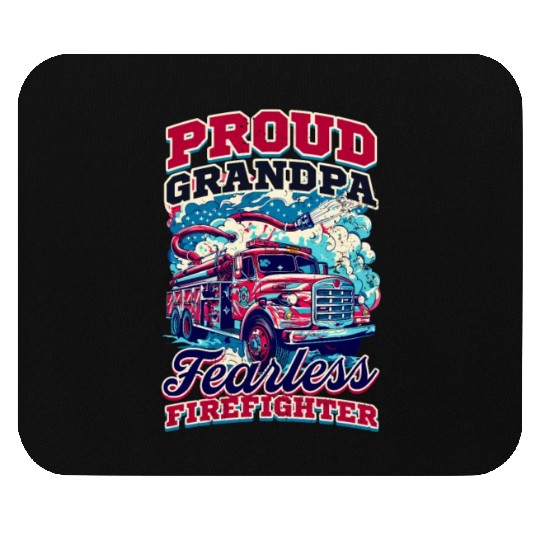 Firefighter Grandpa Fearless Firefighter Mouse Pads