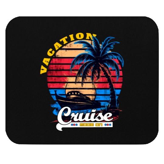 Summer Vacation Cruise Mode On Vintage Retro Mouse Pads