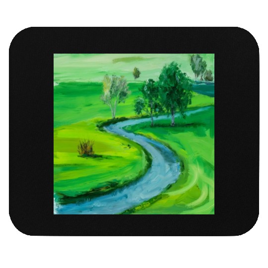 Serene River Path Mouse Pads