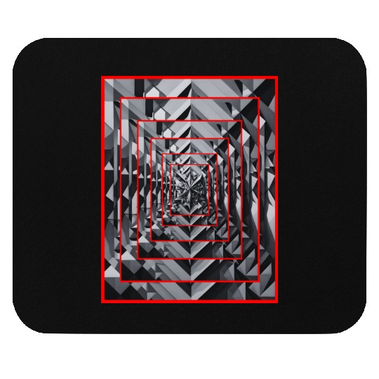 Black/gray rectangle, deep effect and red lines. Mouse Pads