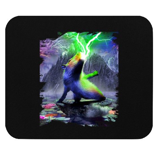 Capybara Spewing Lightning Funny Mouse Pads