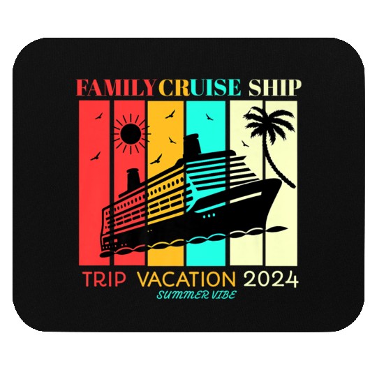 Family Cruise Ship Vacation Trip Mouse Pads