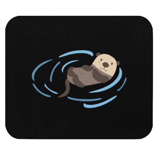Sea Otter In Water Cute Lutra Animal Lover Funny Mouse Pads