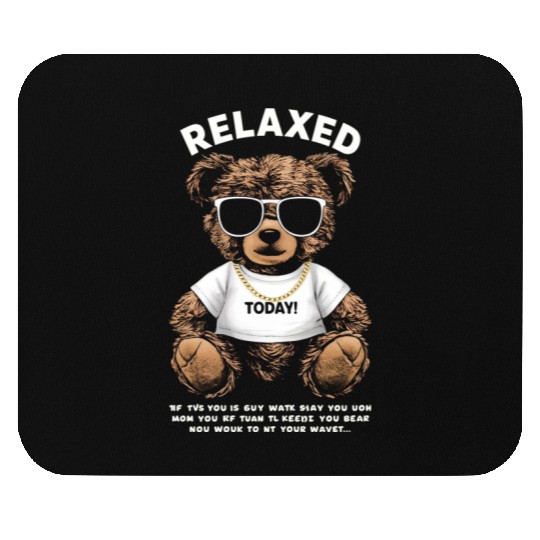 Relaxed Teddy Bear with Sunglasses Mouse Pads