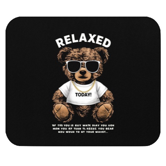 Relaxed Teddy Bear with Sunglasses Mouse Pads
