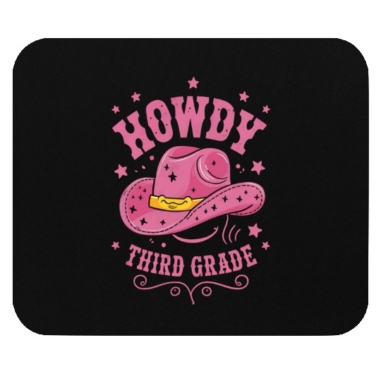Howdy 3rd Grade Cowboy Cowgirl Back To School Mouse Pads