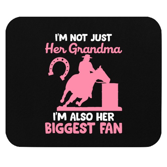 Barrel Racer Barrel Racing Rodeo Horse Grandma Big Mouse Pads