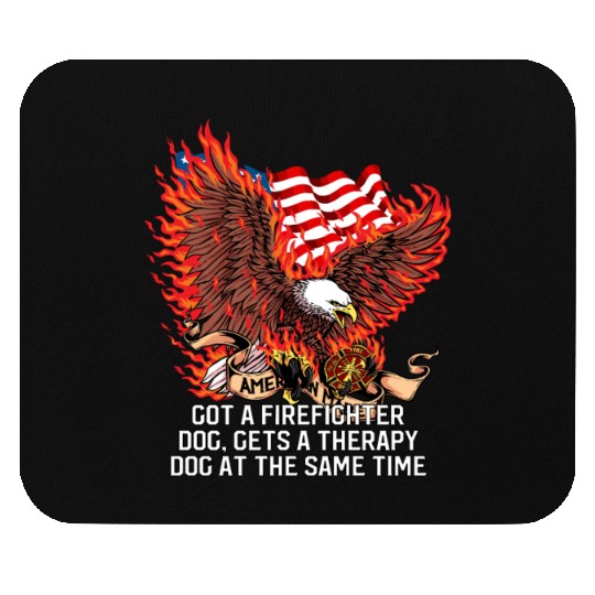 Gets a Firefighter Dog Therapy Dog Fire Department Mouse Pads