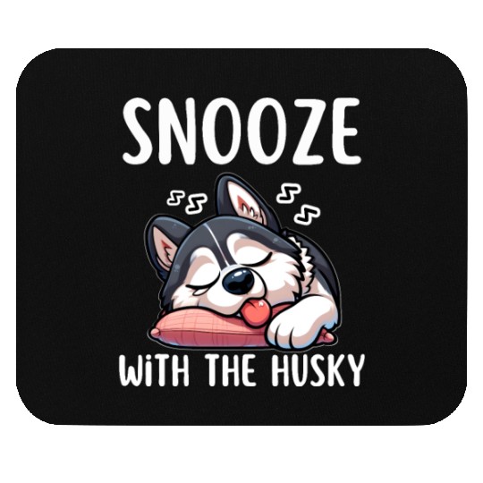 Snooze with the husky |Snooze Mode Husky Edition Mouse Pads