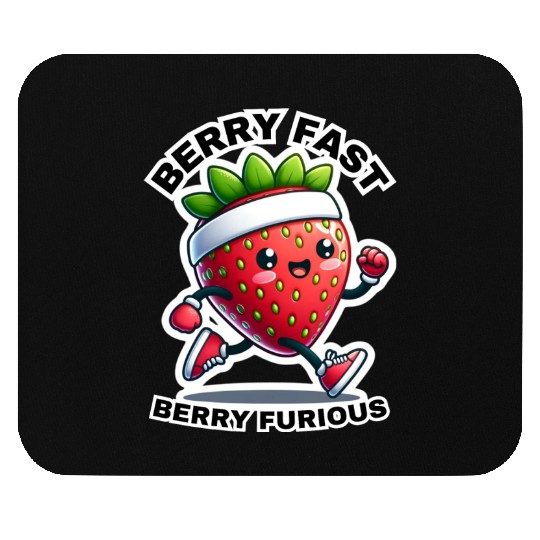 Berry Fast Berry Furious Running Strawberry Mouse Pads