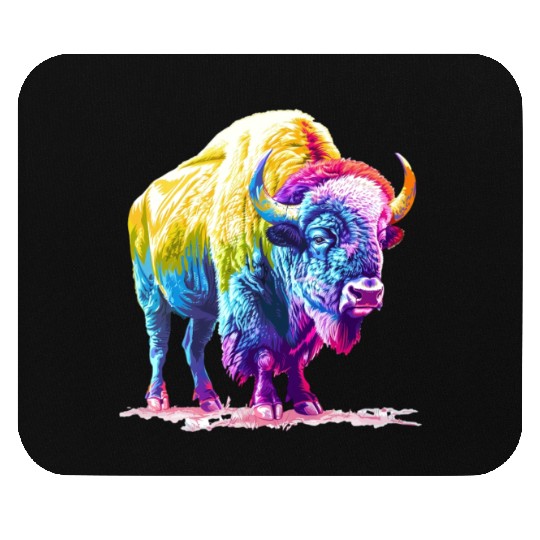 Vibrant Rainbow Buffalo Artwork Mouse Pads