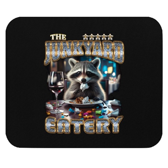 The Junkyard Eatery Funny Raccoon Bootleg Mouse Pads