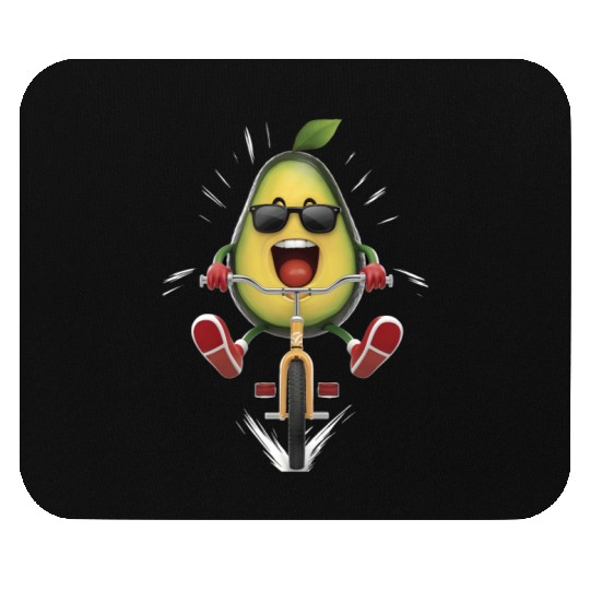 Avocado Cycling On Bike Realistic Mouse Pads