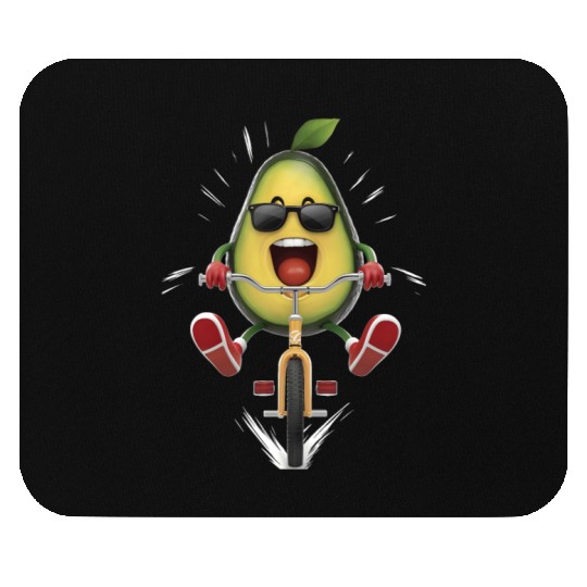 Avocado Cycling On Bike Realistic Mouse Pads
