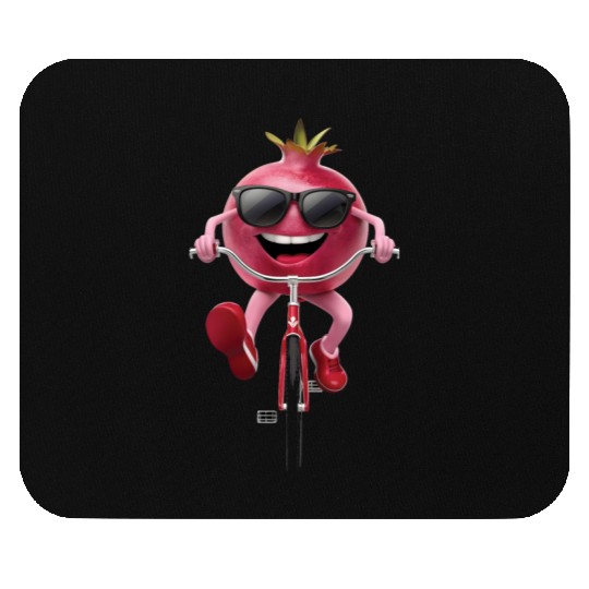 Pomegranate Cycling On Bike Realistic Mouse Pads