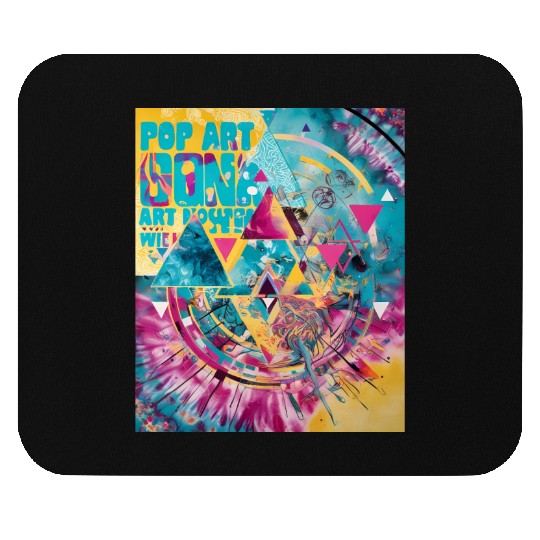 pop color geometric tie dye Mouse Pads