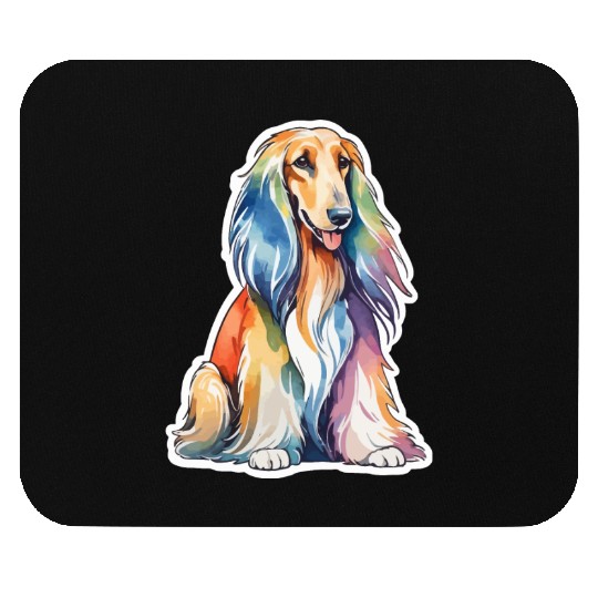 Afghan Hound Dog Watercolor Mouse Pads
