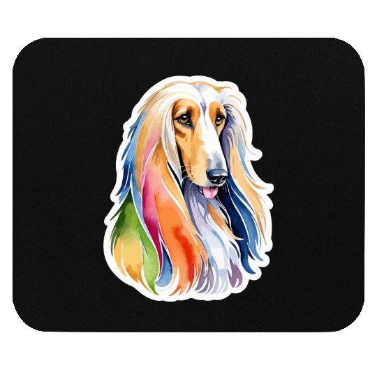 Afghan Hound Dog Watercolor Mouse Pads