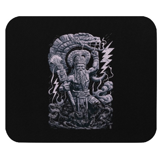 Maya God Mayan Mythology Chaac with Lightning and Mouse Pads