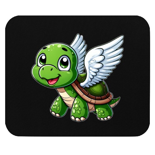 Turtle Angel Wings Halo Farm Farmer Mouse Pads