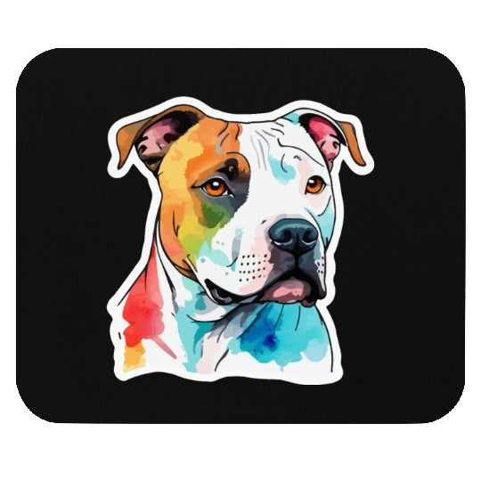 American Staffordshire Terrier Watercolor Mouse Pads