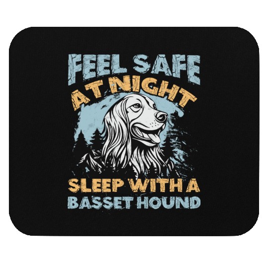 Basset Hound Feel Safe At Night Sleep Mouse Pads
