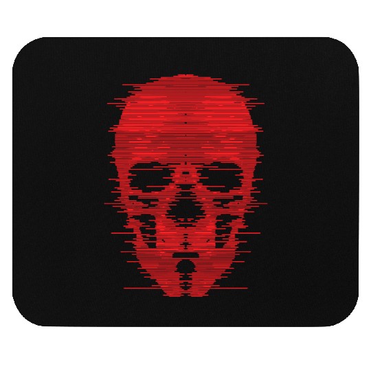 Red Skull Glitch Illustration Mouse Pads
