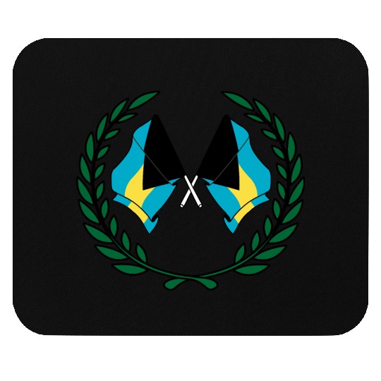 Flags Bahamas in laurel wreath Mouse Pads