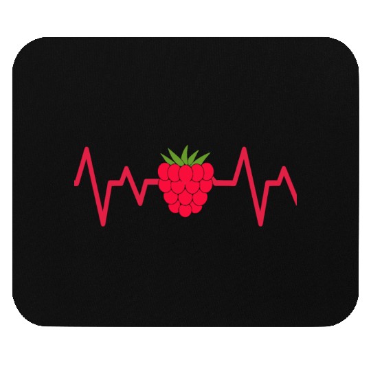 raspberry heart beat funny cute for fruit lover Mouse Pads